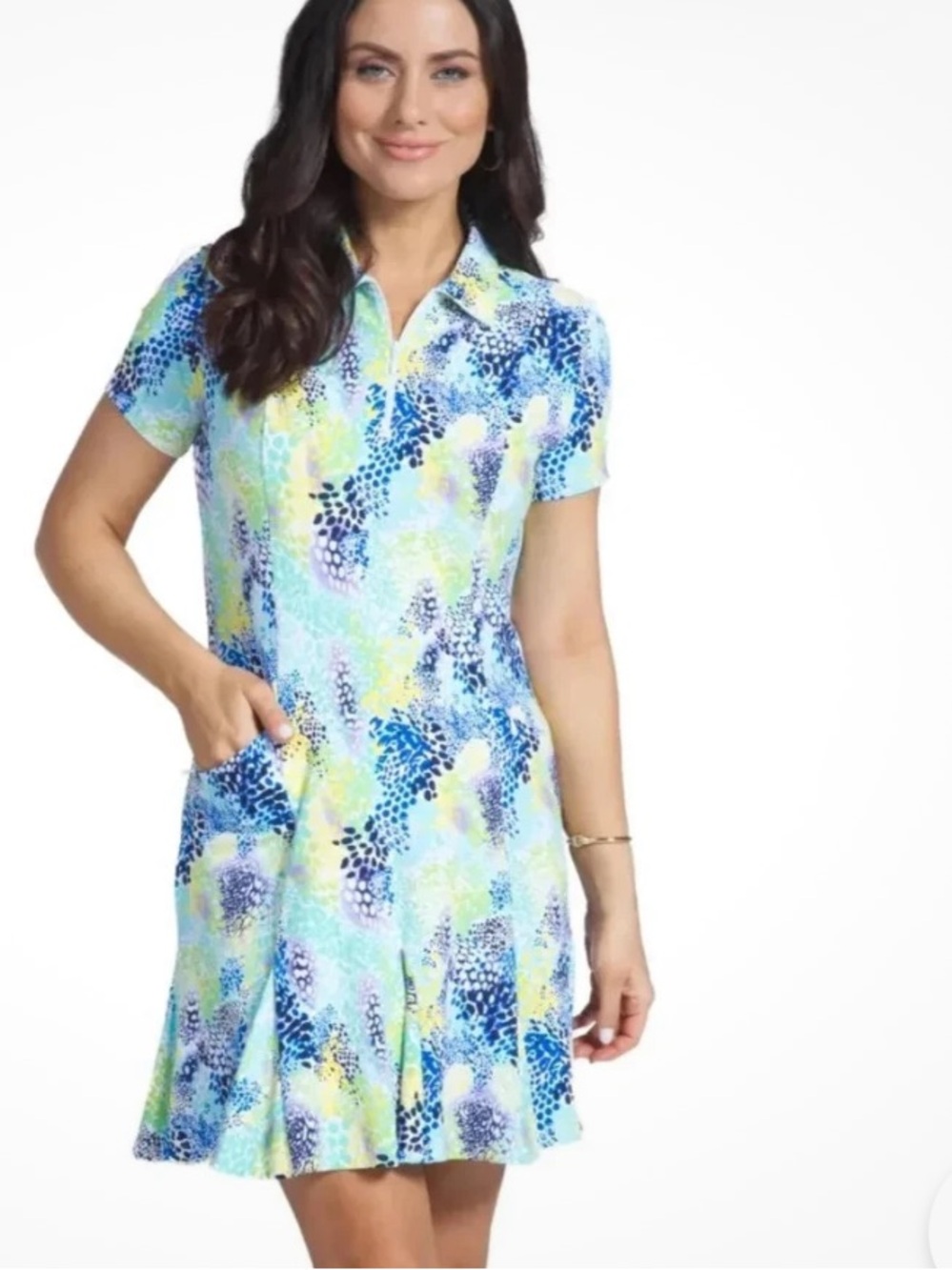 Ibkul Lessie JADE Dress Multi Golf Tennis Womens Size Small